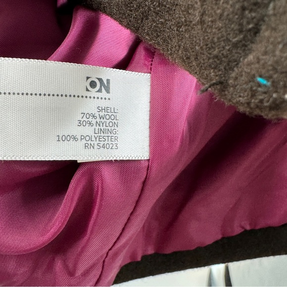 Old Navy Early 2000s Deep Brown Wool Pea Coat Size Small NWT - Picture 8 of 8